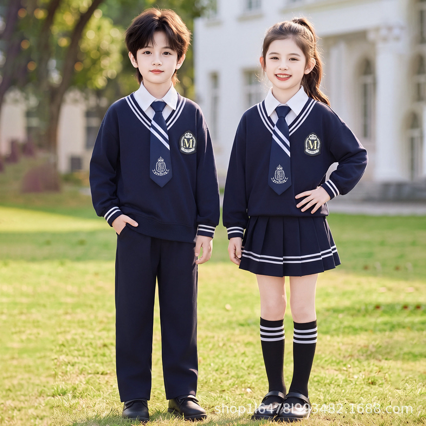 小学生班服套装春秋款英伦风幼儿园园服合唱演出服两件套儿童校服