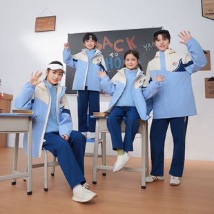 江西宜春市统一校服冲锋衣运动套装冬装高中小学生班服幼儿园园服