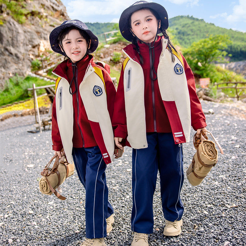 小学生校服冲锋衣三合一儿2童运动班服幼儿园园服5秋冬保暖三件套