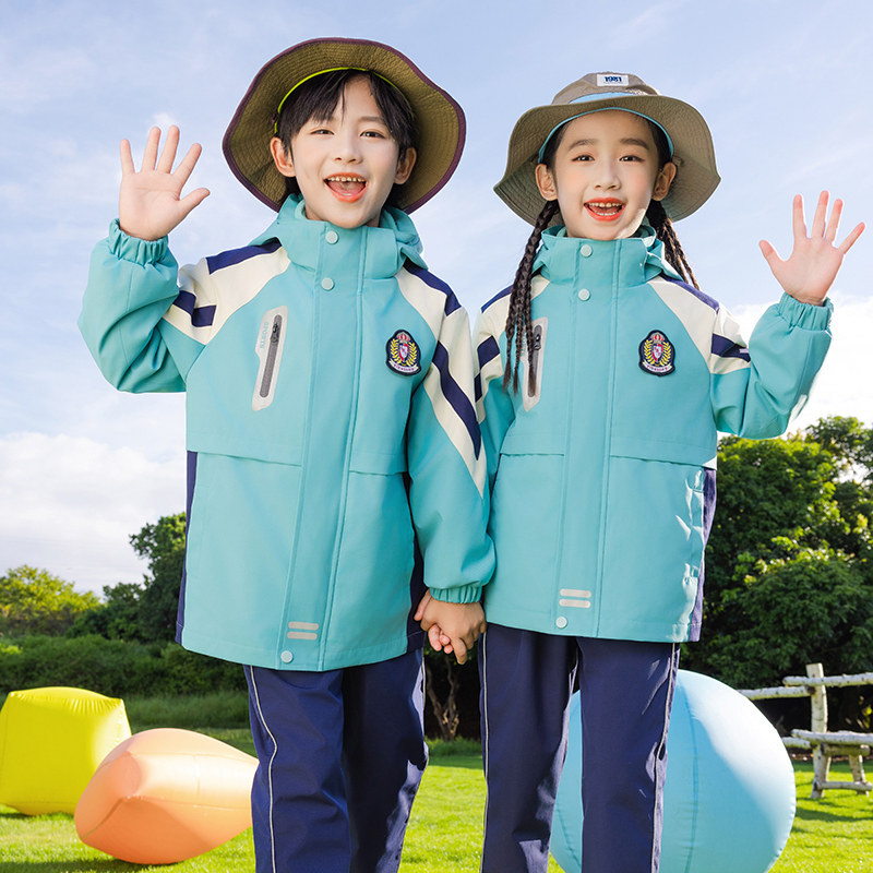 幼儿园园服冲锋衣防风保暖小学生校服秋冬装儿童运动会班服三件套
