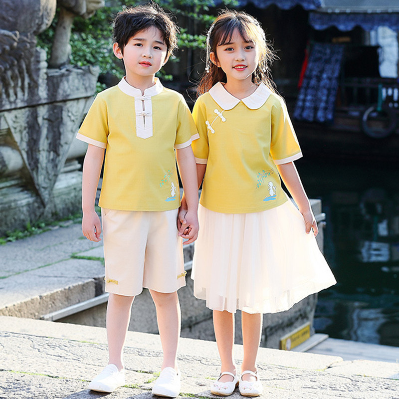 六一儿童汉服国学合唱诗歌朗诵演出服中国风学生幼儿园民国表演服