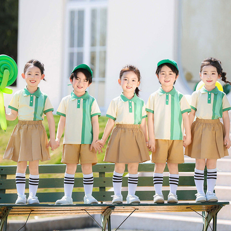 小学生校服夏装短袖幼儿园园服英伦风班服儿童夏季运动服两件套装