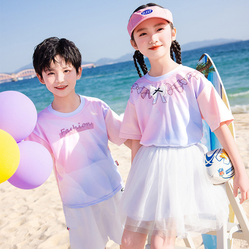 中小学生夏季校服套装2025新款时尚运动班服毕业季幼儿园园服夏装