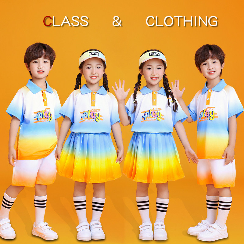 六一小学生啦啦队演出服新款校服班服夏季套装小学生合唱演出服