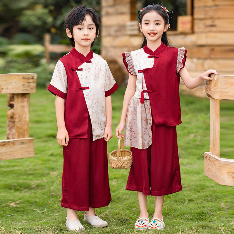 六一儿童中国风演出服小学生国学汉服表演服古典舞蹈服幼儿园套装