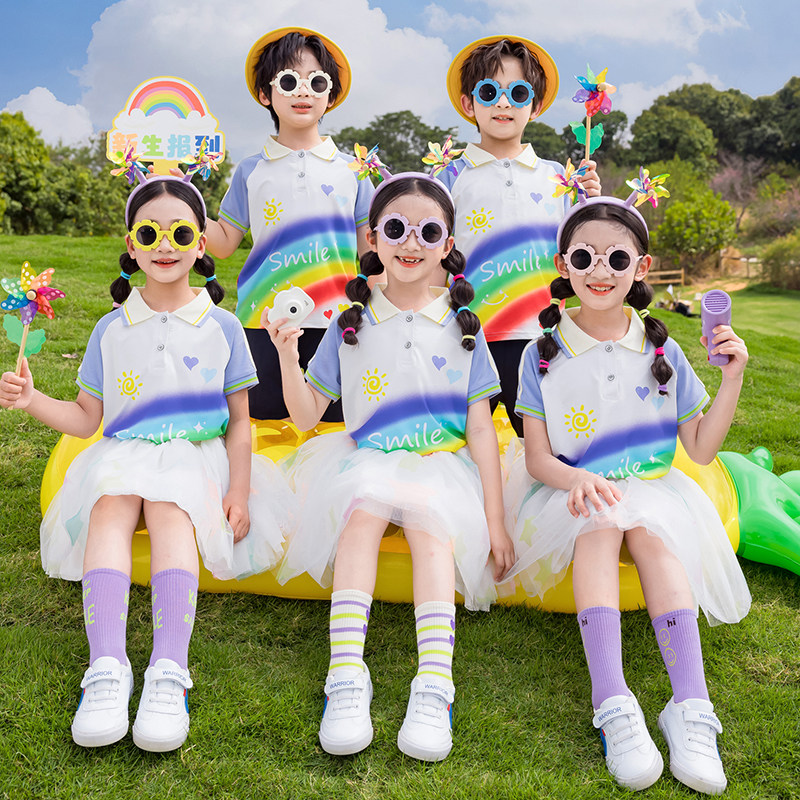 小学生大合唱班服儿童演出舞蹈服幼儿园园服纱裙夏季毕业服两件套