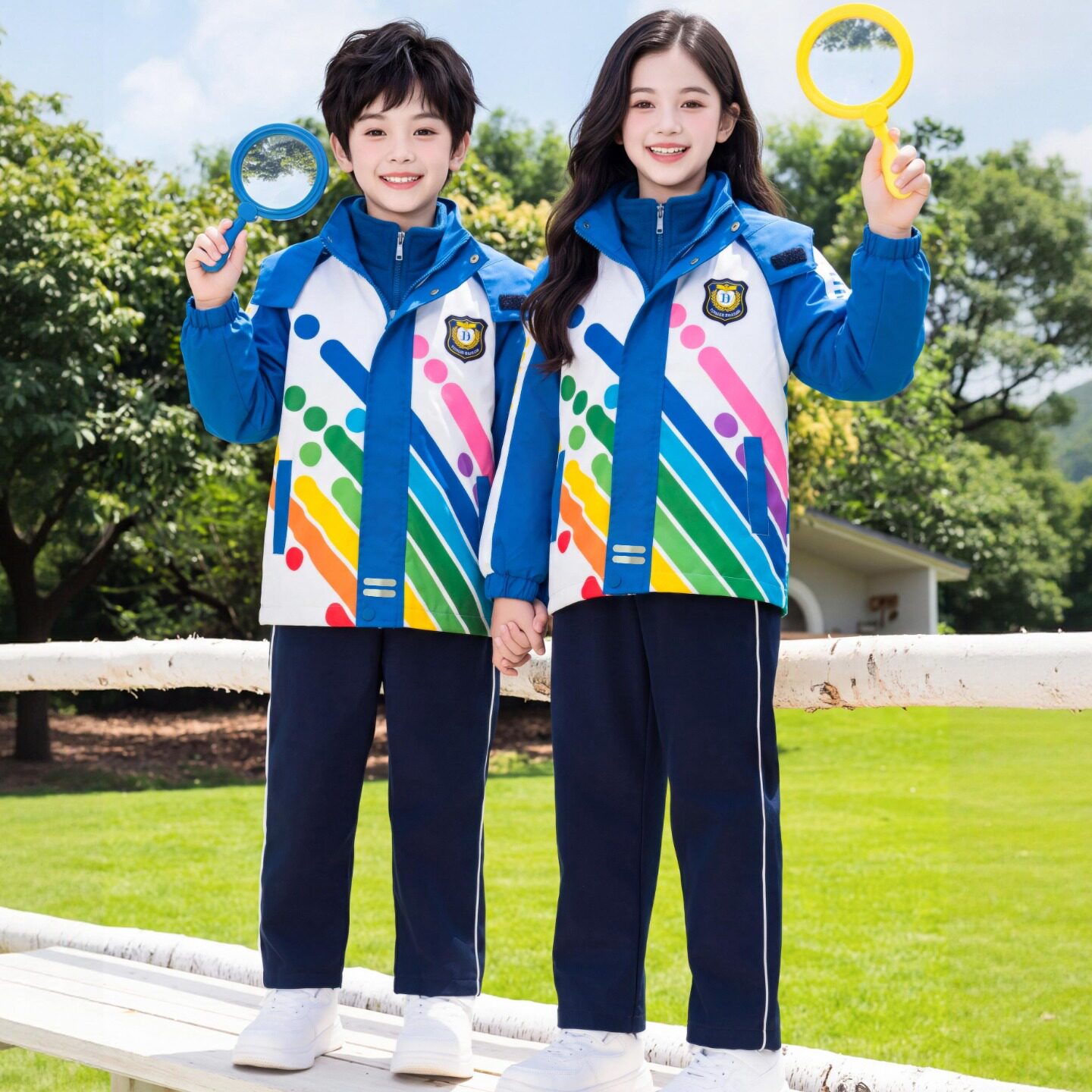 冬季加厚保暖园服冲锋衣三件套