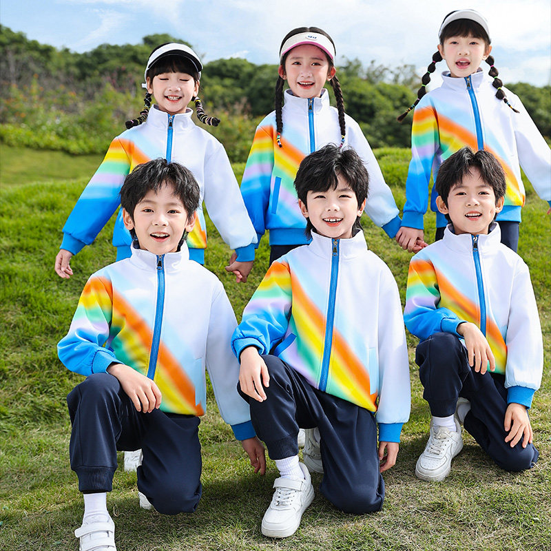 幼儿园园服班服蓝色小学生演出服