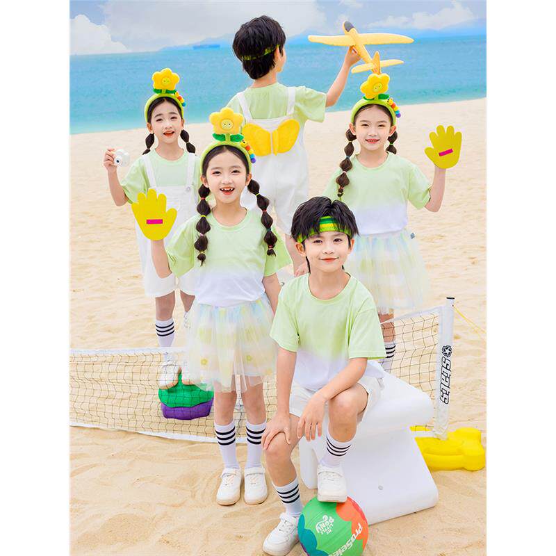 幼儿园园服小学生班服儿童啦啦队六一表演服大班毕业照背带裤纱裙