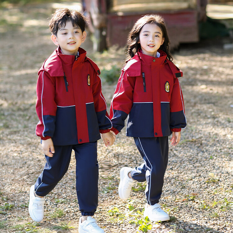 小学生校服冲锋衣三件套秋冬装儿童班服幼儿园园服套装团购一年级