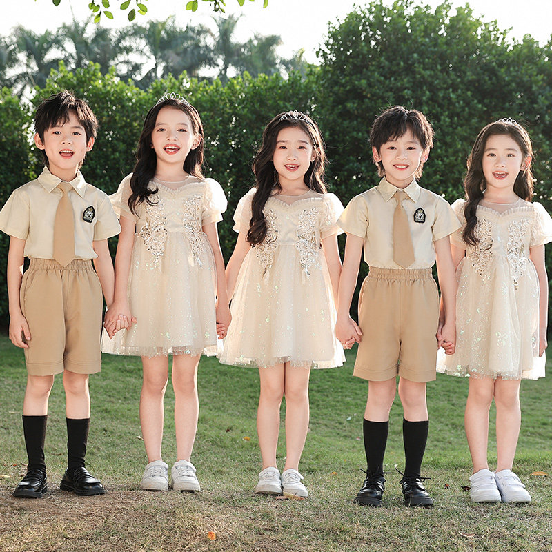 六一儿童合唱演出服幼儿园毕业照礼服表演服装小学生运动会舞蹈服