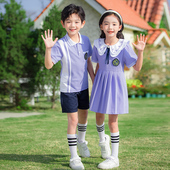 英伦学院风儿童定制班服一年级小学生校服 套装 幼儿园园服夏季 短袖