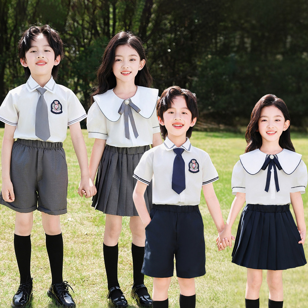 儿童校服套装英伦风幼儿园服夏季可爱班服小学生毕业照运动会班服