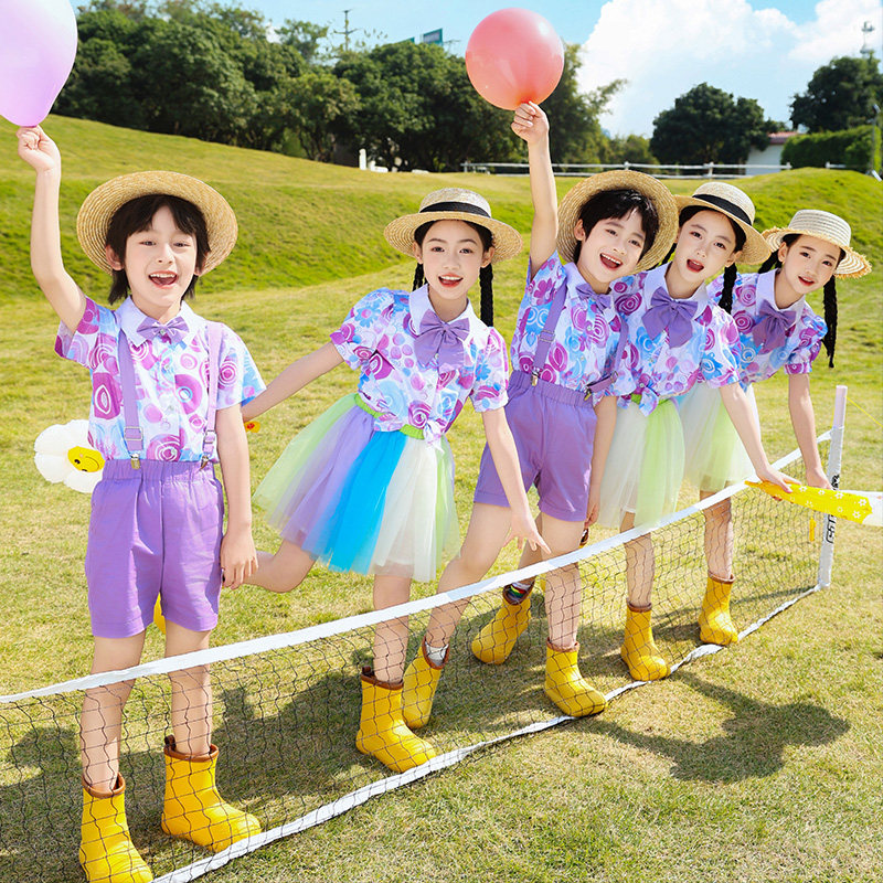 幼儿园园服夏装六一蓬蓬裙舞蹈服小学生啦啦队合唱表演毕业照班服