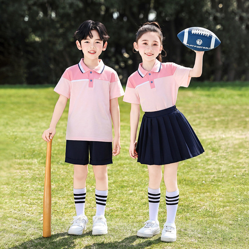 夏季男女童学院风短袖校服套装