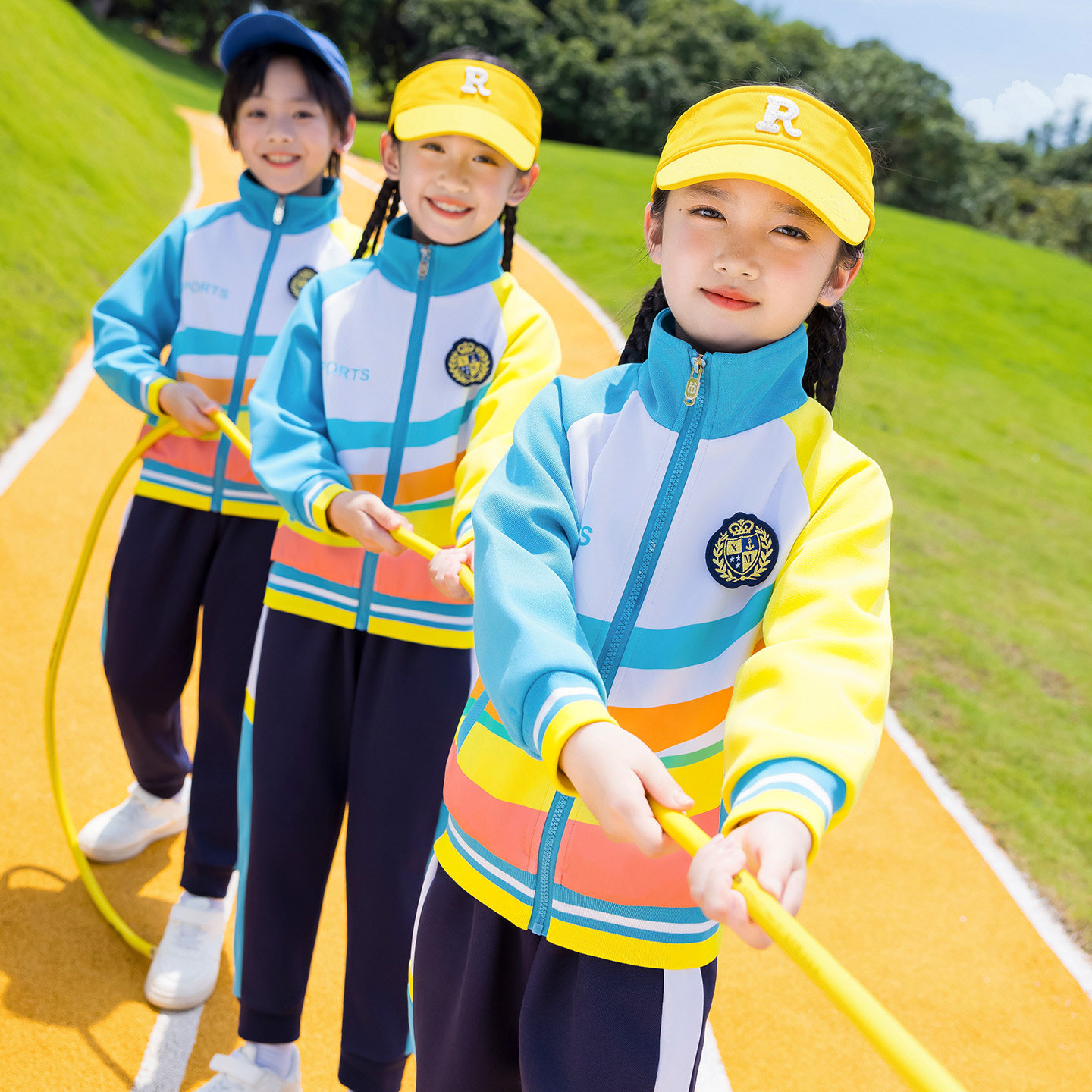 幼儿园园服长袖运动校服学院风中小学生四季班服拼色套装厚冲锋衣