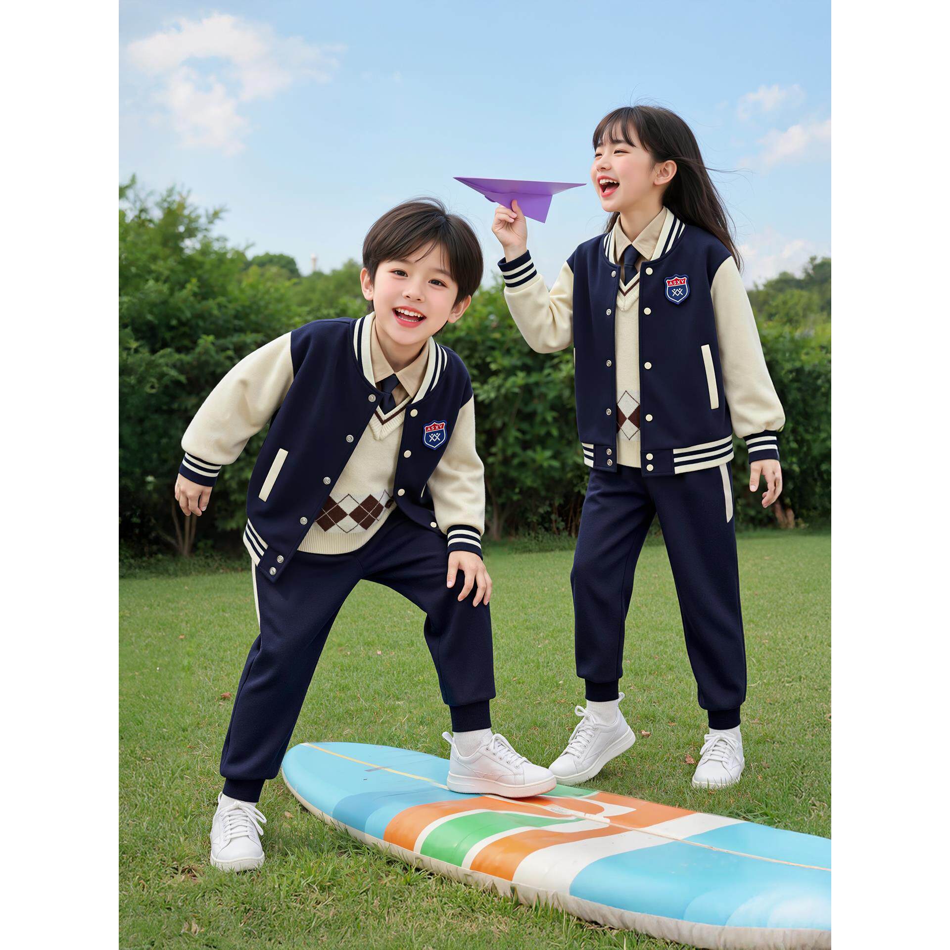 小学生校服套装春秋款运动套装班服秋季幼儿园园服儿童棒球服外套