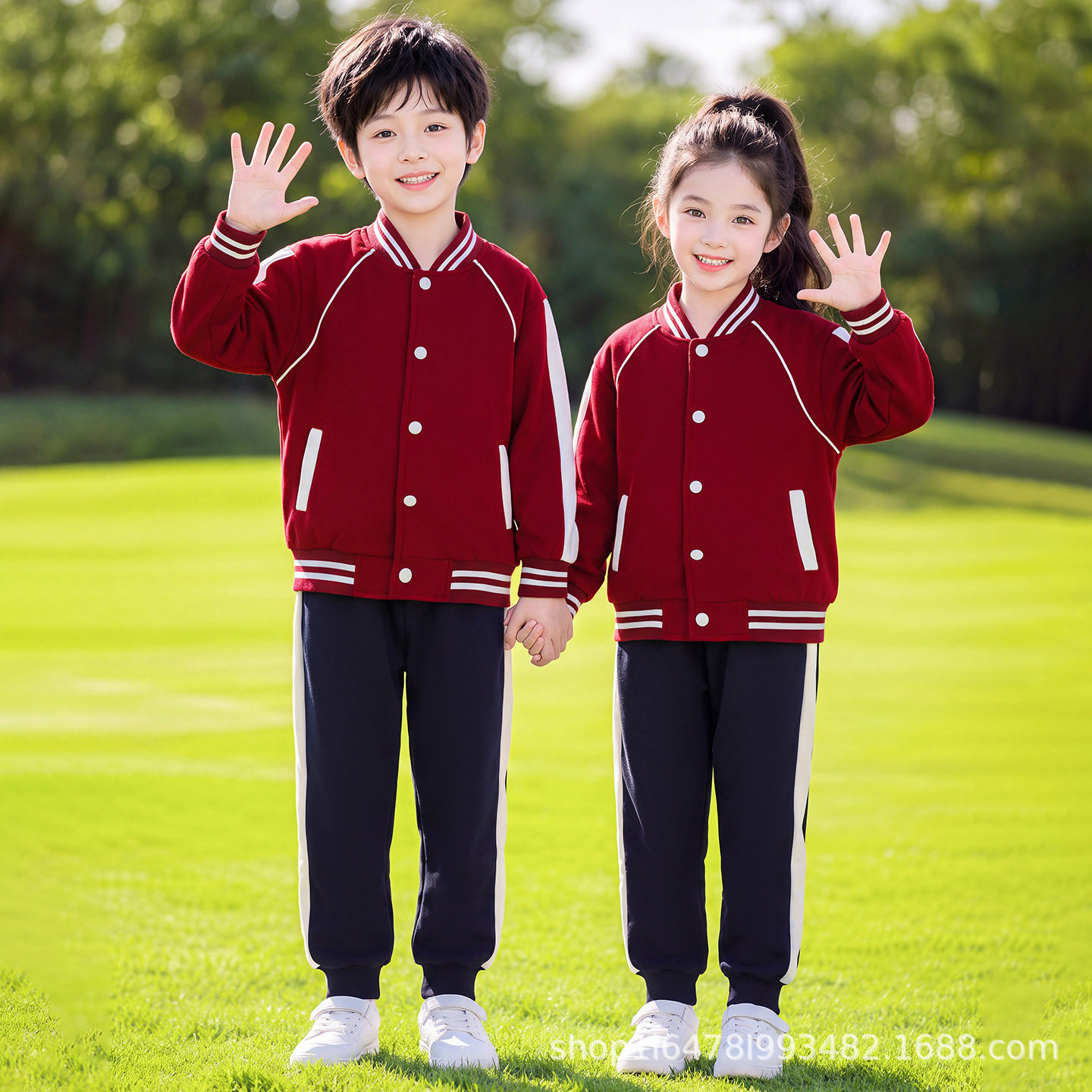 春秋小学生运动校服三件套
