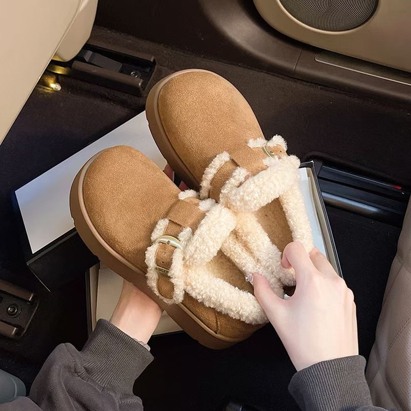 黛诗琪爆米花棉鞋保暖雪地靴冬季