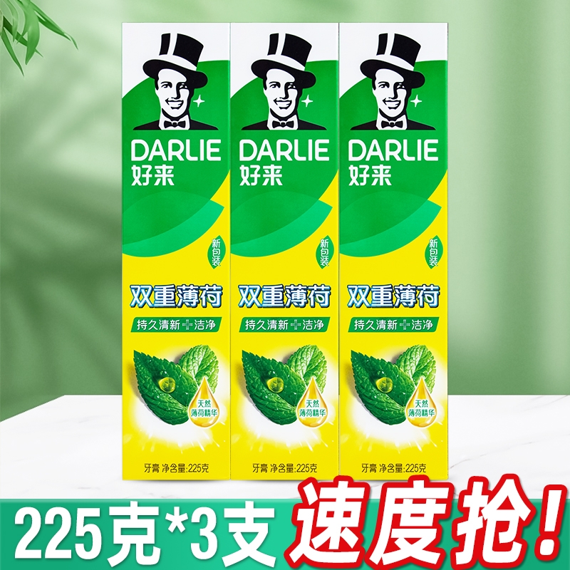 好来(原黑人)牙膏双重薄荷225g