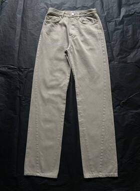 TOTE Original自然色棉质中腰直筒扭缝针迹全长牛仔裤