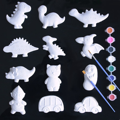 儿童手工diy益智玩具陶瓷白胚涂色石膏娃娃绘画幼儿园创意制作 - 封面