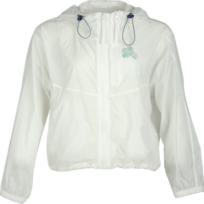 非鱼春秋新款休闲连帽外套白色时尚运动风印花上衣轻薄外套C