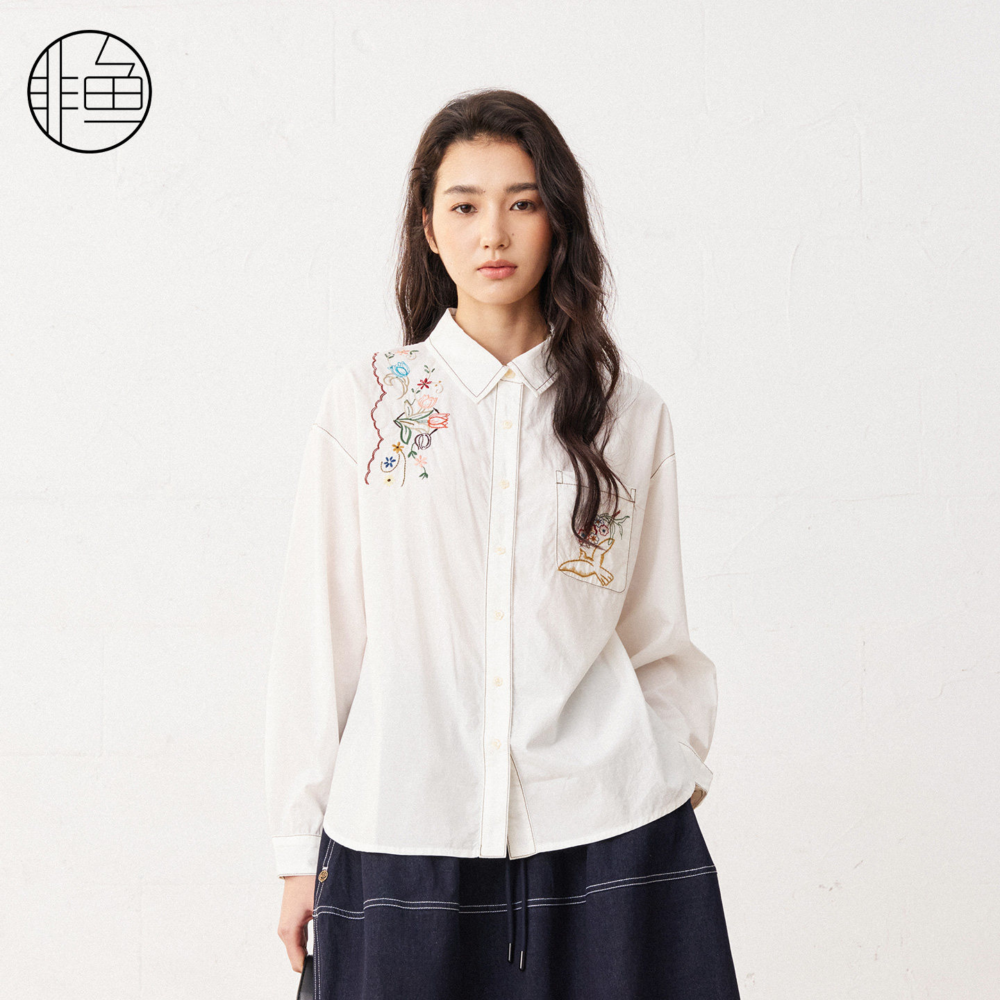 衬衫女上衣设计感非鱼百搭白衬衫