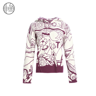 秋冬新款 羊毛针织衫 套头连帽色织女毛衣 文艺时尚 非鱼25女装