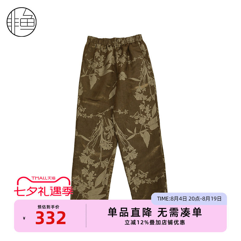 2025春季新款中国风印花女裤子复古休闲裤NFLCK1263