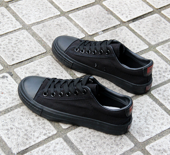 全黑色布鞋男鞋工作鞋黑鞋男士帆布鞋男款运动训练鞋子劳保鞋板鞋