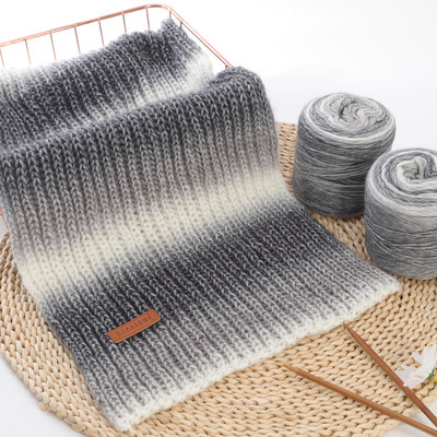 羊绒线围巾材料包渐变线自织围巾毛线团手工编织diy材料包送男友