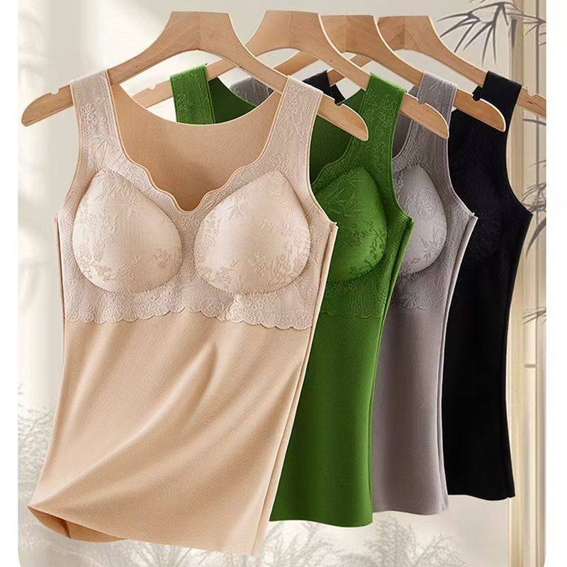 【免穿文胸】秋冬保暖内衣女加绒无痕自发热德绒带胸垫打底上衣,女士内衣/男士内衣/家居服,保暖上装,淘宝优惠券,粉丝福利购,淘宝优惠卷