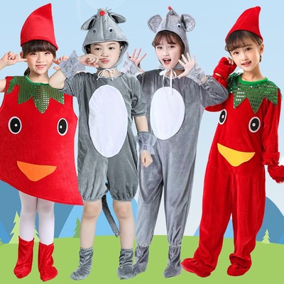 六一儿童动物演出服小老鼠吃辣椒