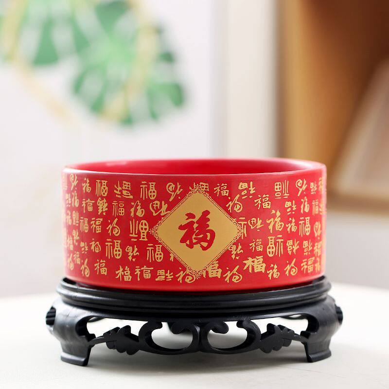 水培花盆陶瓷无孔水仙花中大号睡莲金钱草带托盘一叶莲桌面装饰