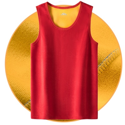 男士黄金绒保暖背心加绒加厚圆领打底贴身内衣无袖秋冬内搭马甲