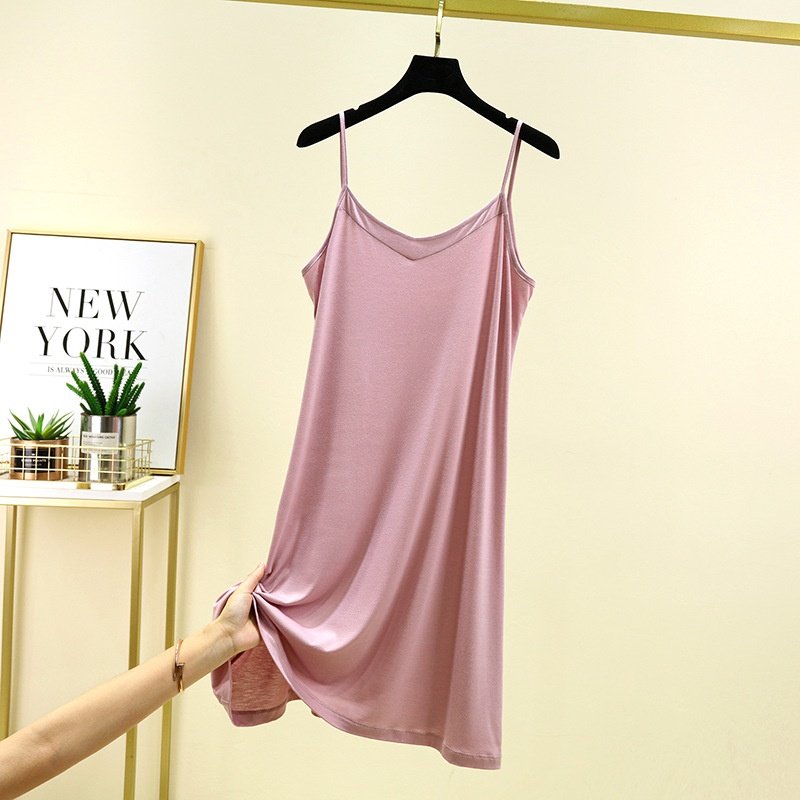 莫代尔睡裙女夏季薄款v领a字裙内搭吊带裙衬裙连衣裙中长款打底,女士内衣/男士内衣/家居服,睡袍/浴袍,淘宝优惠券,粉丝福利购,淘宝优惠卷