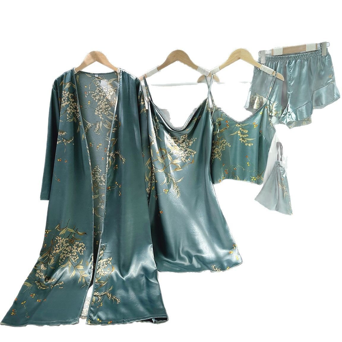 吊带女士四季家居服系带睡袍睡裙两件套 薄款外穿中长款睡衣套装,女士内衣/男士内衣/家居服,睡袍/浴袍,淘宝优惠券,粉丝福利购,淘宝优惠卷