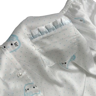 卡通印花套装 感冰丝睡衣女春夏薄款 女家居服 波点奶喵 yase