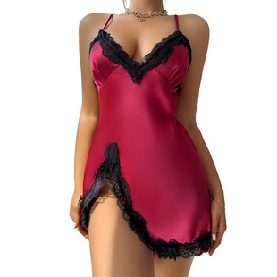 仿真丝睡衣女士性感吊带睡裙夏季舒适吊带睡衣欧美时尚居家服