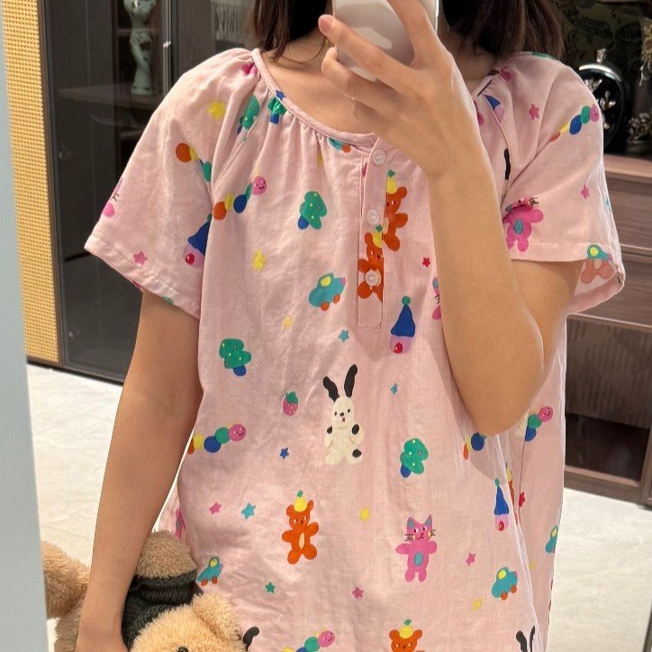 短袖睡裙A类全棉双层纱睡衣家居服纯棉纱布卡通长袖睡裙吊带睡裙,女士内衣/男士内衣/家居服,睡袍/浴袍,淘宝优惠券,粉丝福利购,淘宝优惠卷