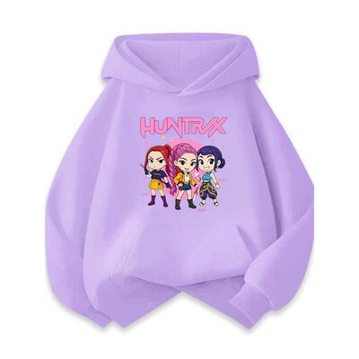 长袖亚马逊秋季鲁米Huntrix衫猎魔韩系绒帽中大童加卫衣女孩女团