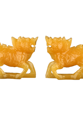 麒麟献瑞客厅玉石吉祥物工艺礼品