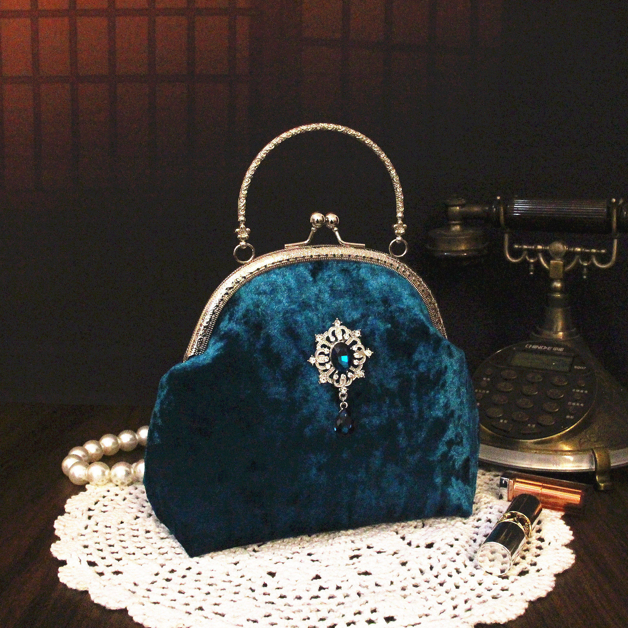 简定制 老上海旗袍包复刻民国复古礼服宴会包vintage晚宴手提包女