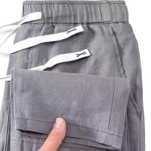 休闲裤 直筒宽松阔腿男士 夏天长裤 中国风男装 子 亚麻裤 棉麻裤 男夏季
