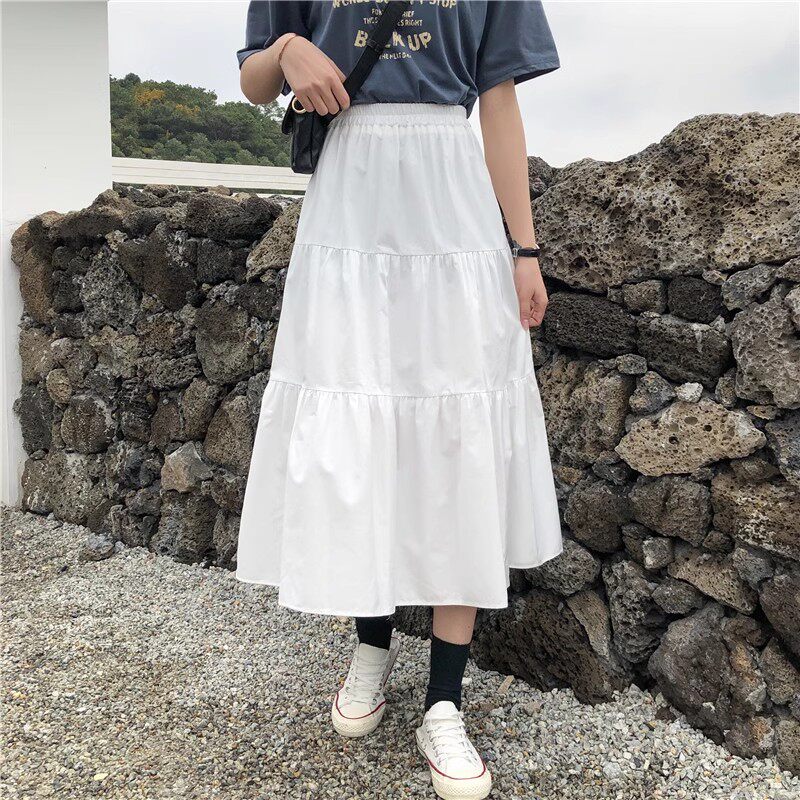中长裙a字裙百褶裙仙女裙蛋糕裙