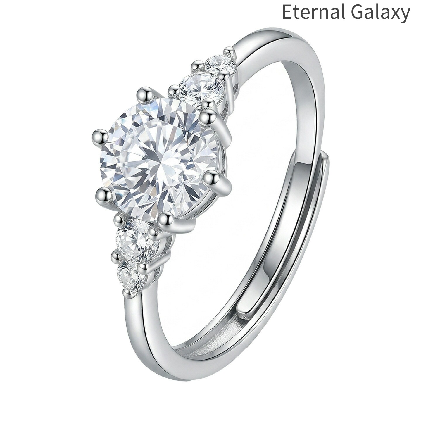 Eternal Galaxy爆闪莫桑钻戒指女款小众轻奢莫桑石指环一克拉