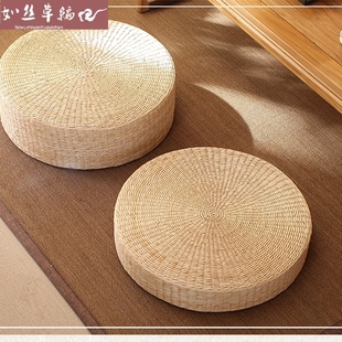 跪拜佛飘窗垫子茶道打坐禅修垫 蒲团坐垫蒲草编榻榻米坐垫加厚日式