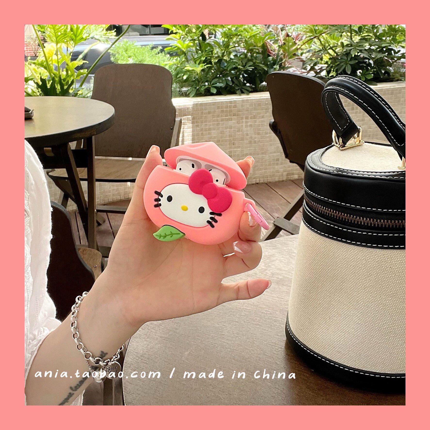 可爱屁桃君KT猫适用AirPods Pro2保护壳2/3代苹果无线蓝牙耳机硅胶套