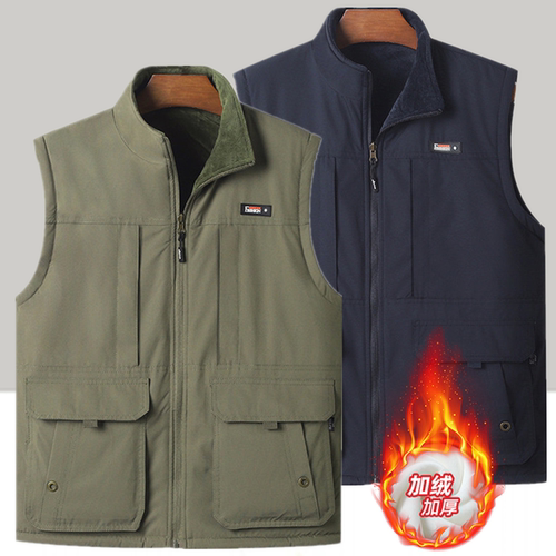 马甲促销立领加绒加厚多口袋保暖